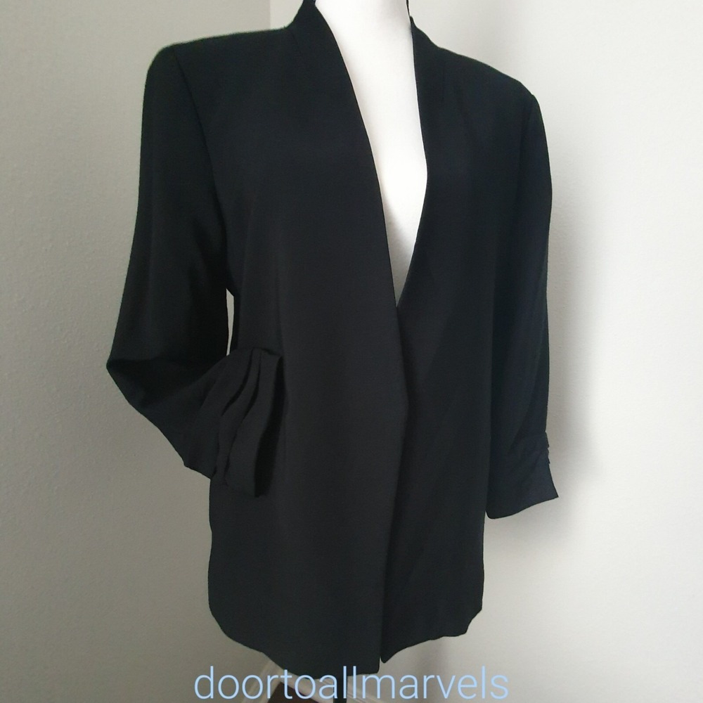 Loft Oversized Light Cardigan Jacket Open Front Pleated Cuffs Women sz M NWT